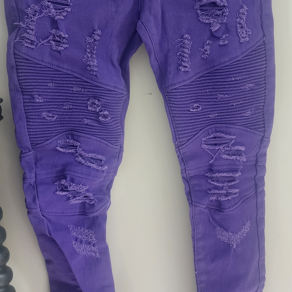 Purple Moto Skinny Stretch Jean